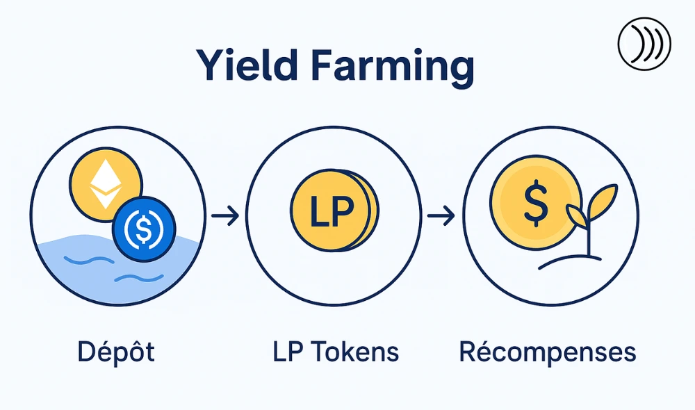 Schéma simplifié du yield farming